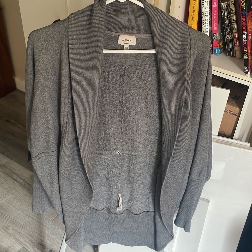 Wilfred Aritzia Diderot Cardigan Open Sweater Gray Size XS